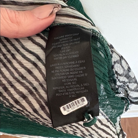 By Anthropologie Marais Green & Black Printed Chiffon Maxi Dress Size XL - Picture 8 of 13